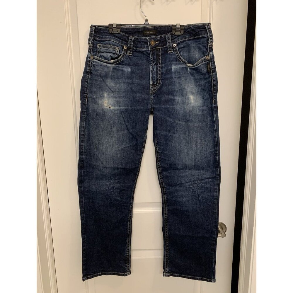 Silver Jeans Mens 34x30 Blue Grayson Heritage‎ Straight leg Dark Wash Denim